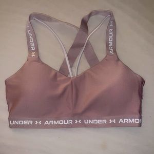 Under Armour Women’s Sports Bra Medium Rose Pink and White